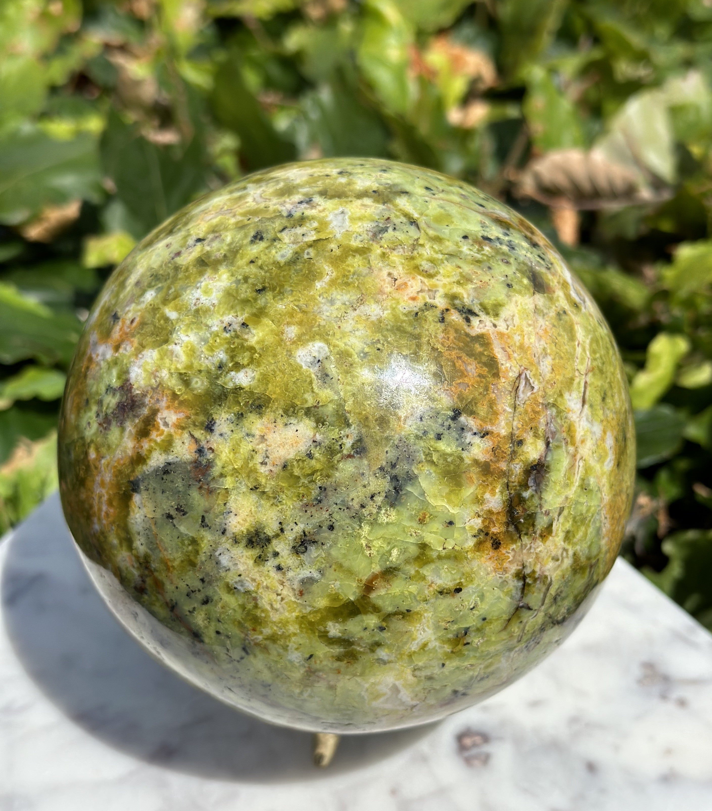 Grøn opal kugle 11 - 12 cm 1