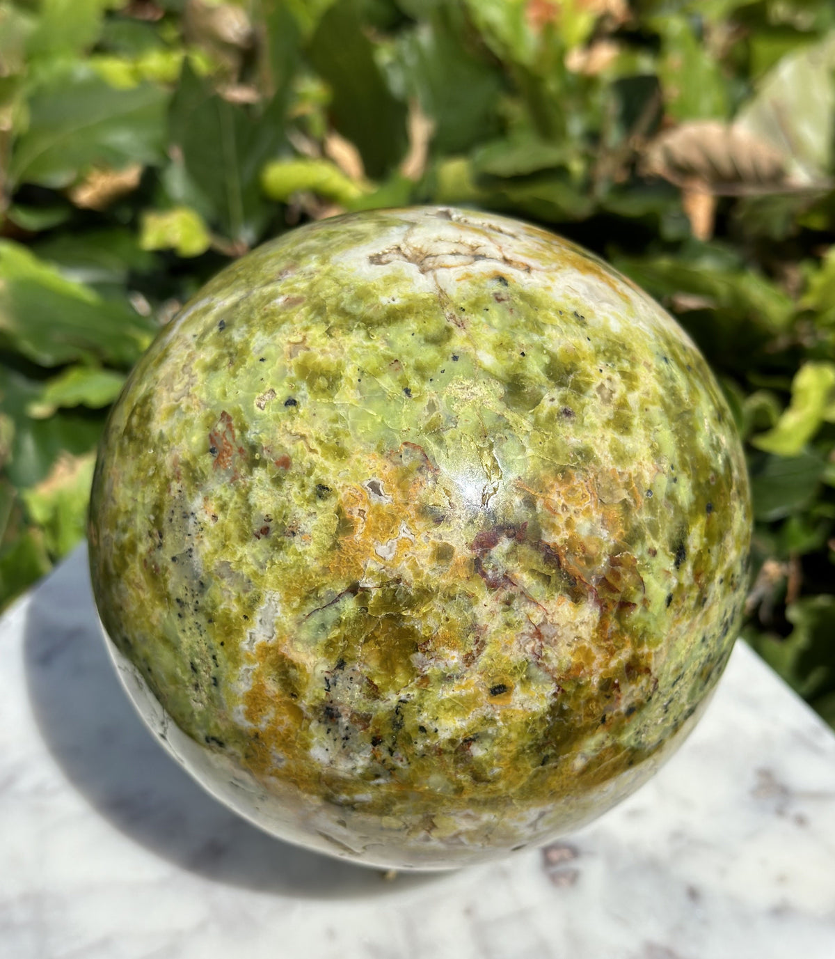 Grøn opal kugle 11 - 12 cm 3