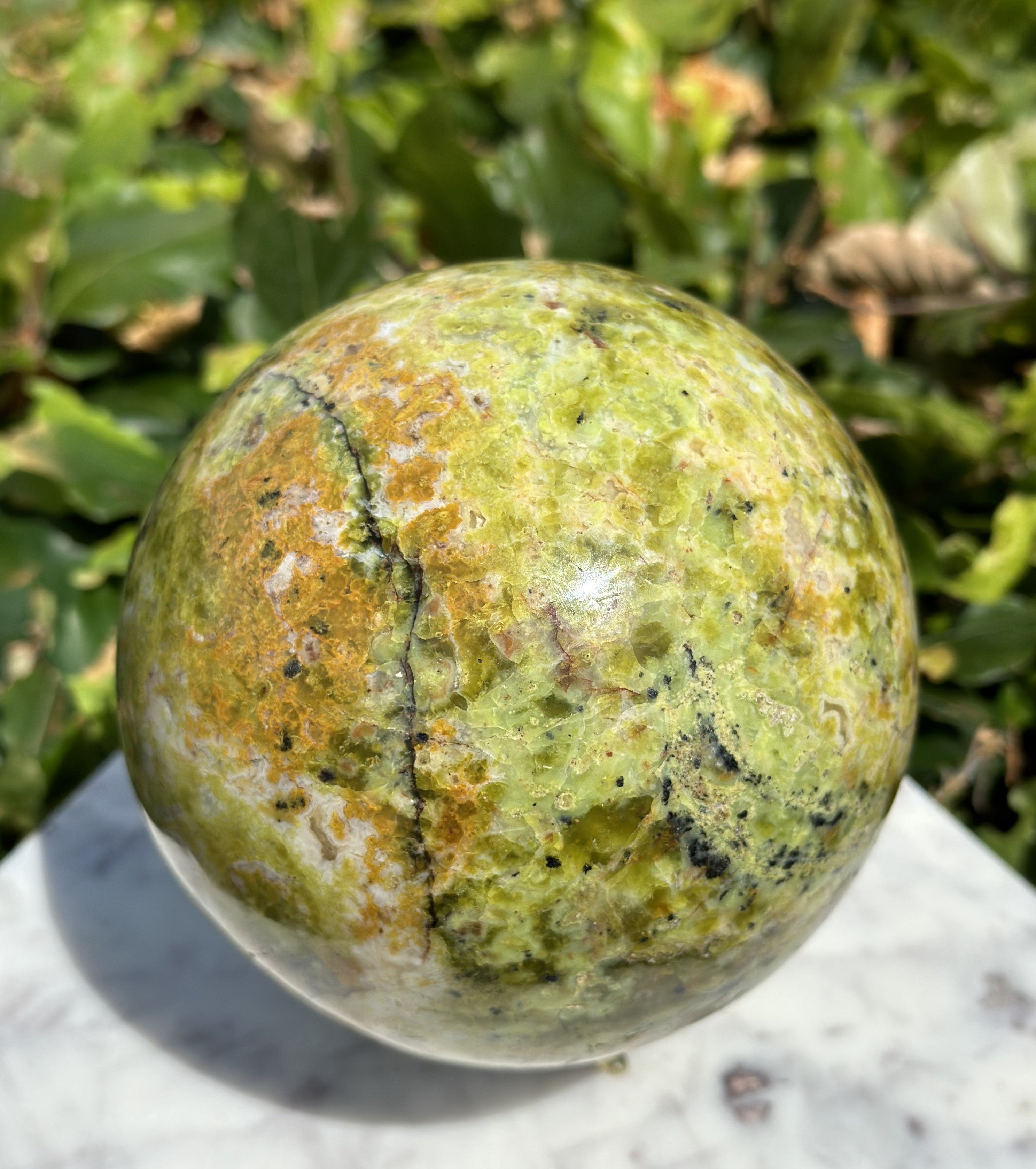 Grøn opal kugle 11 - 12 cm 4
