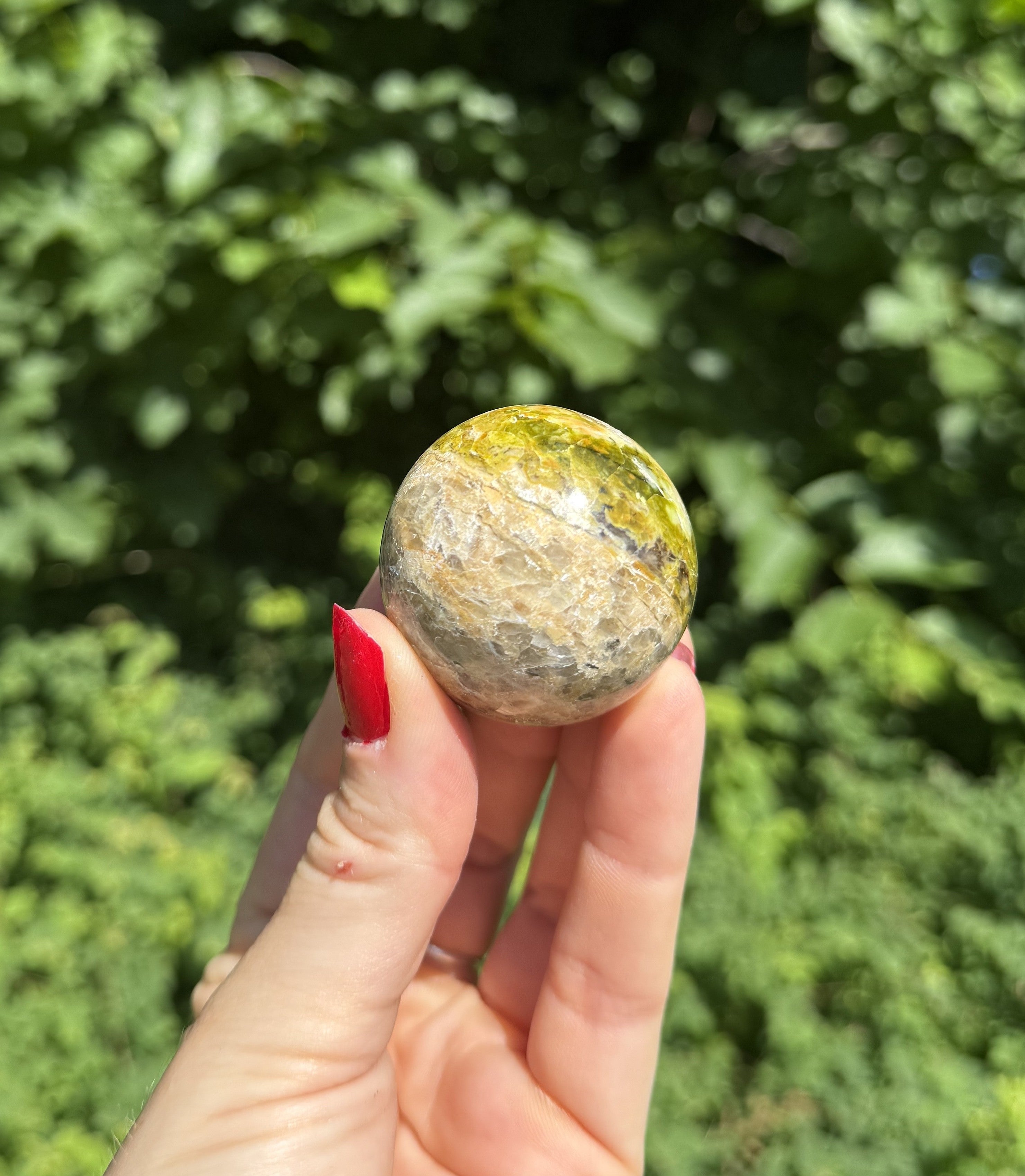 Grøn opal kugle 4 - 5 cm 2