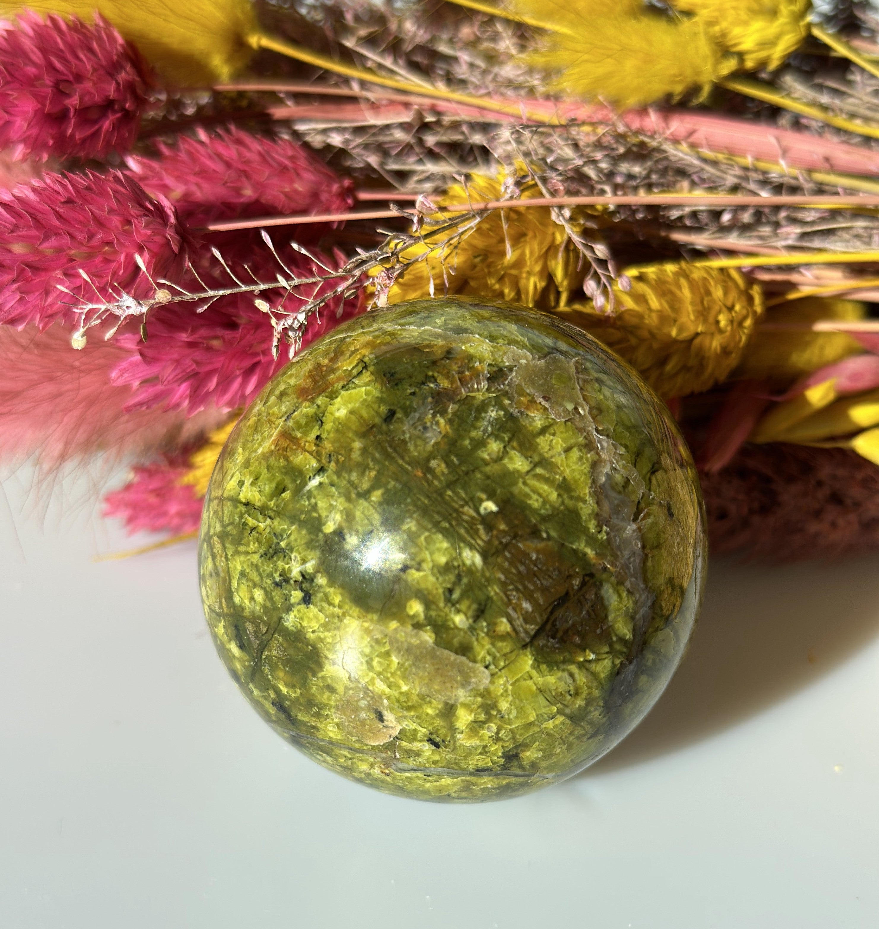 Grøn opal kugle 5 - 6 cm 2
