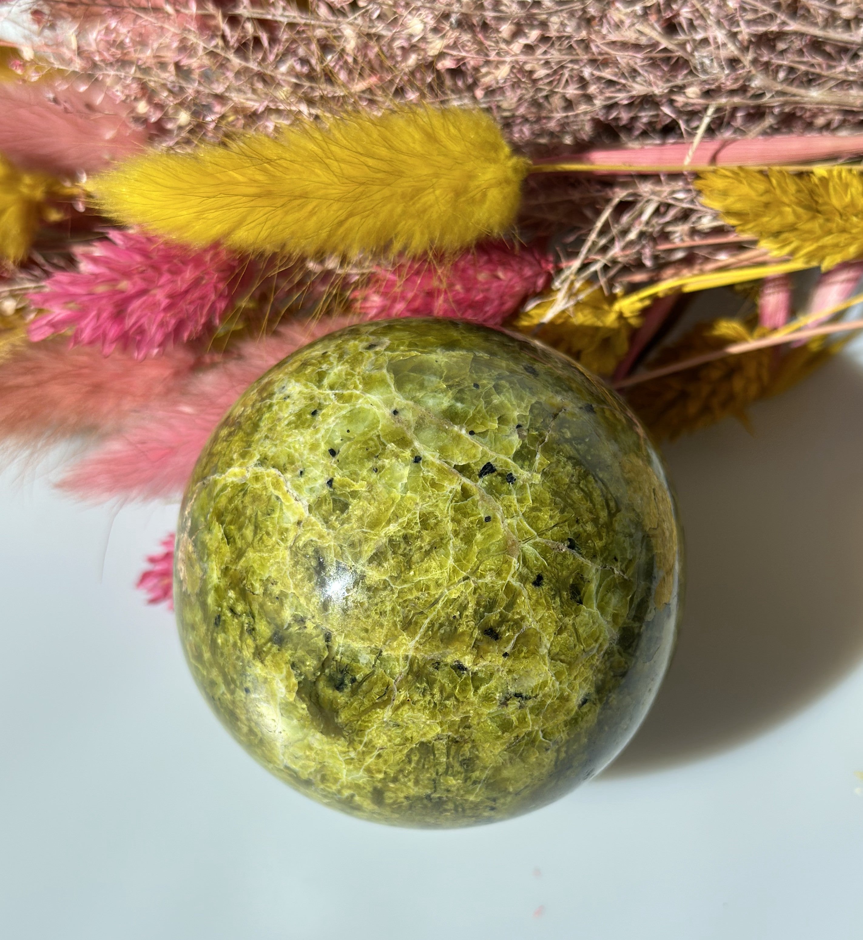 Grøn opal kugle 6 - 7 cm 1