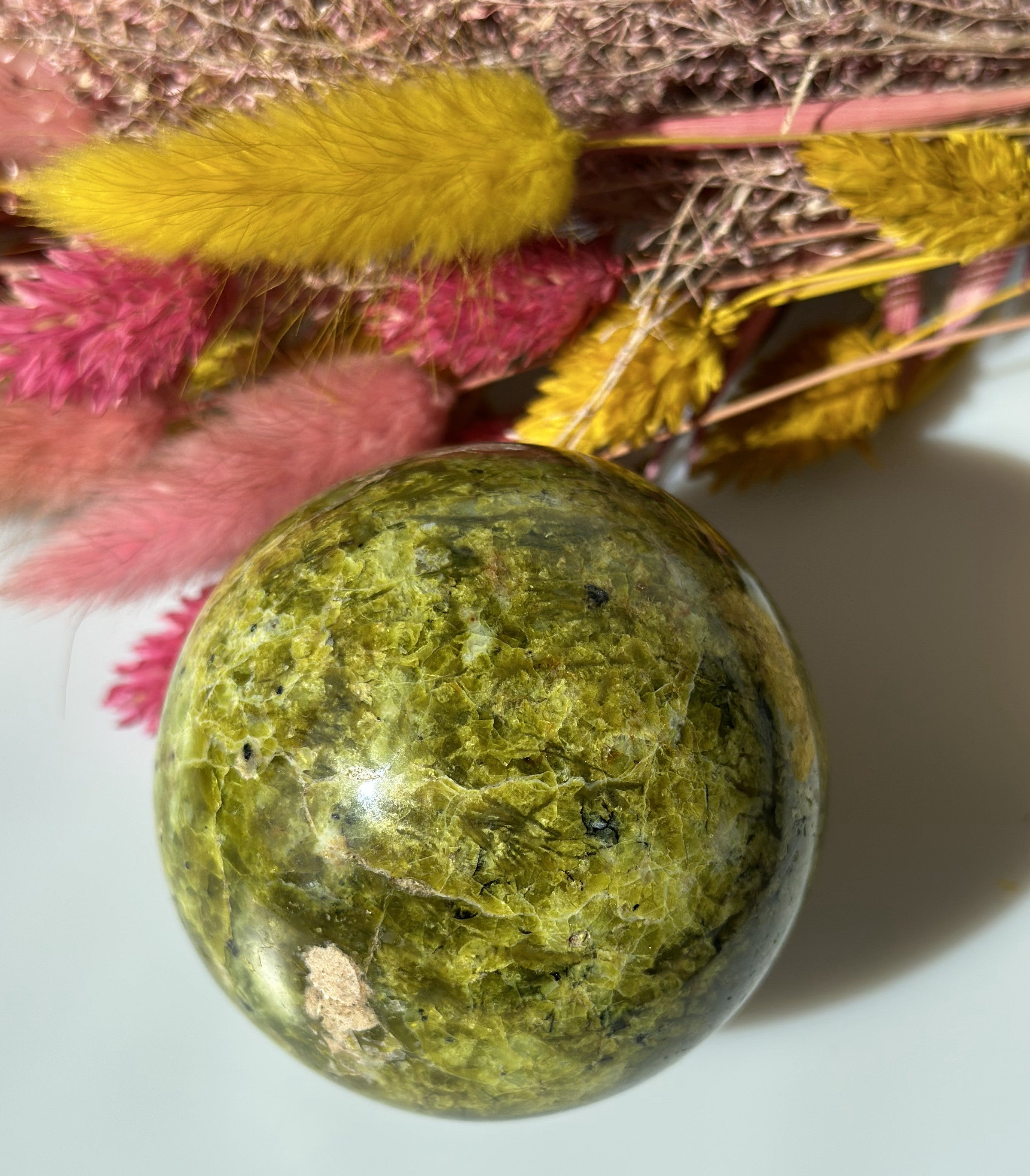 Grøn opal kugle 6 - 7 cm 4