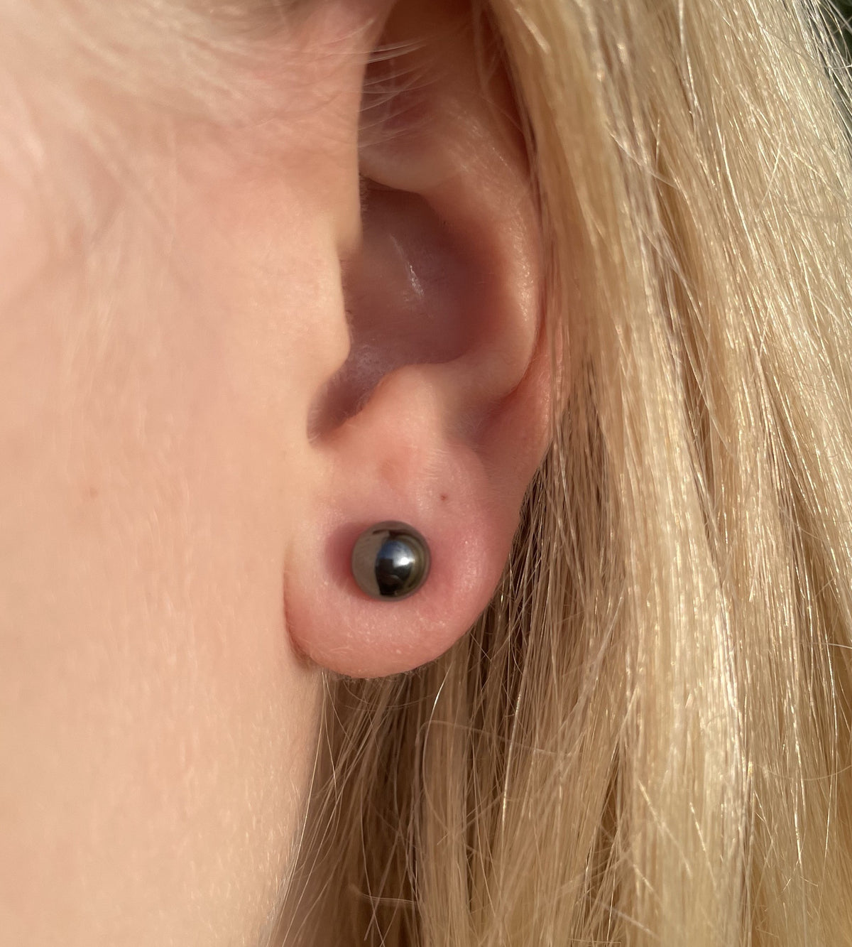 Hæmatit øreringe 6 mm 1