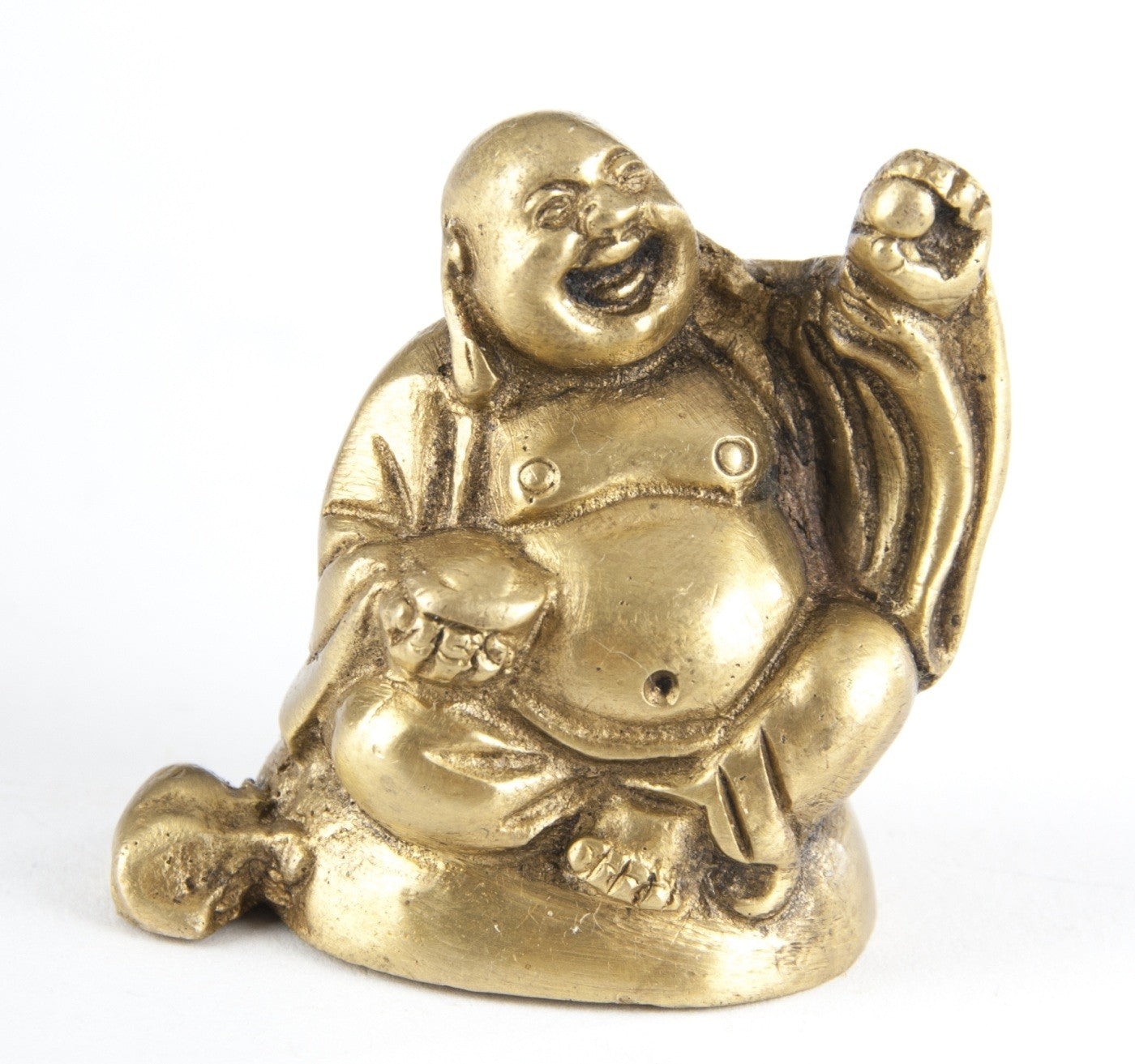 Happy Buddha i messing 4,5 cm 1