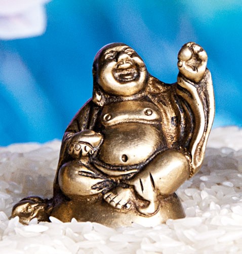Happy Buddha i messing 4,5 cm 3