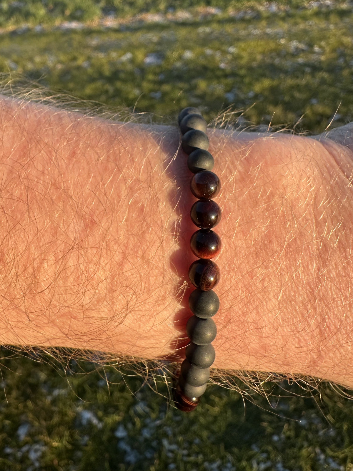 Herre armbånd bull's eye & onyx - 6 mm 1