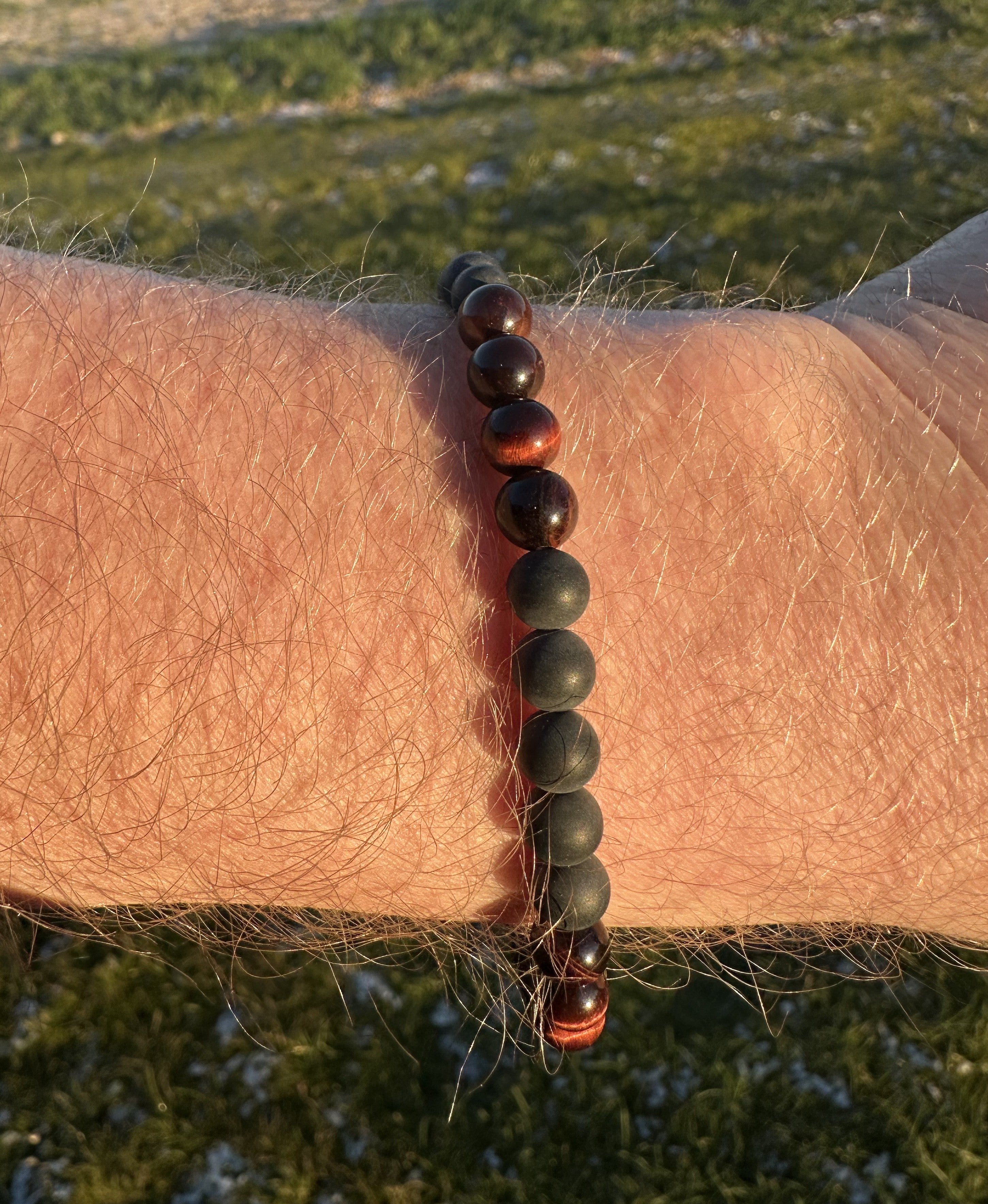 Herre armbånd bull's eye & onyx - 6 mm 2