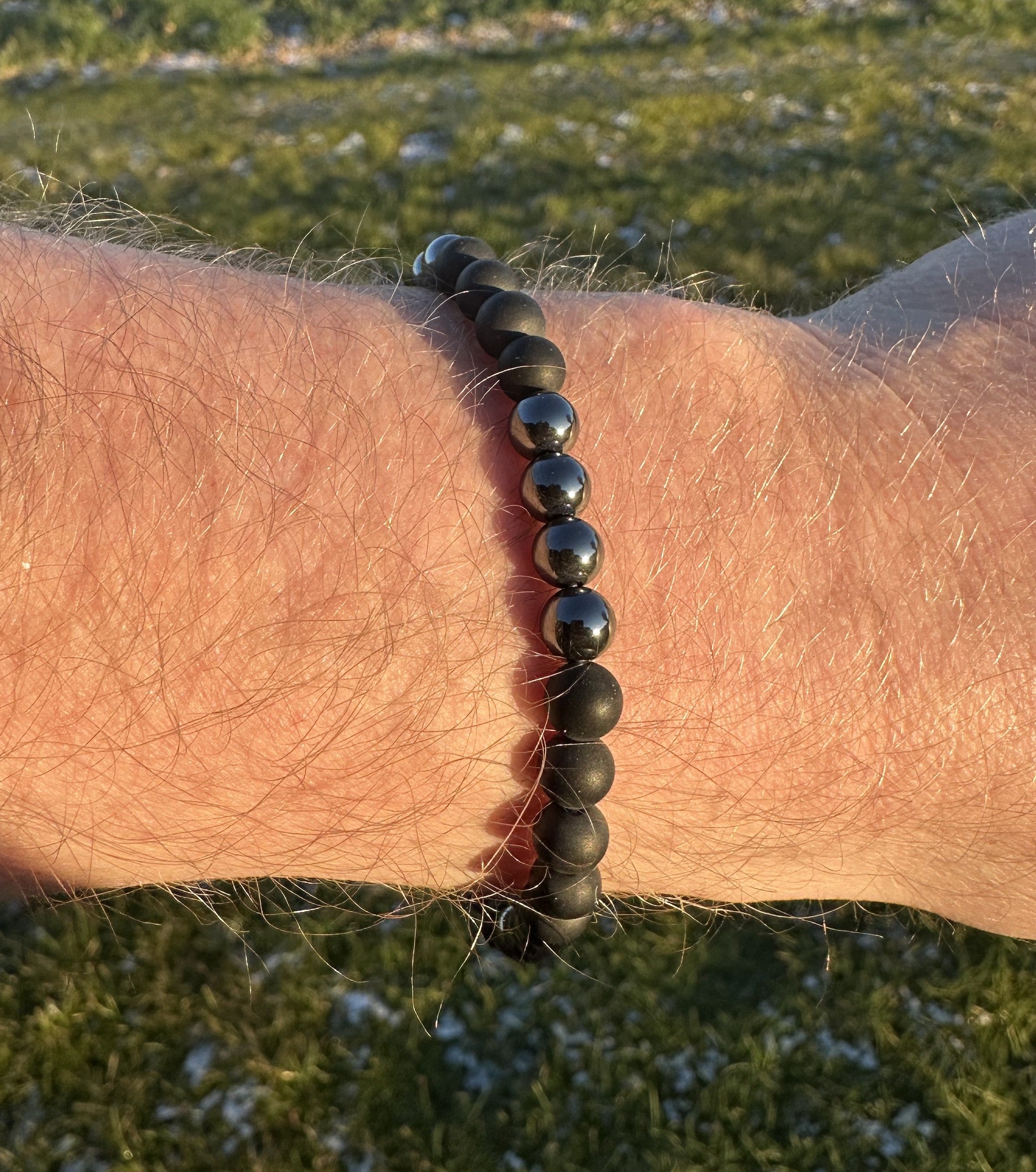 Herre armbånd onyx & hæmatit - 6 mm 2