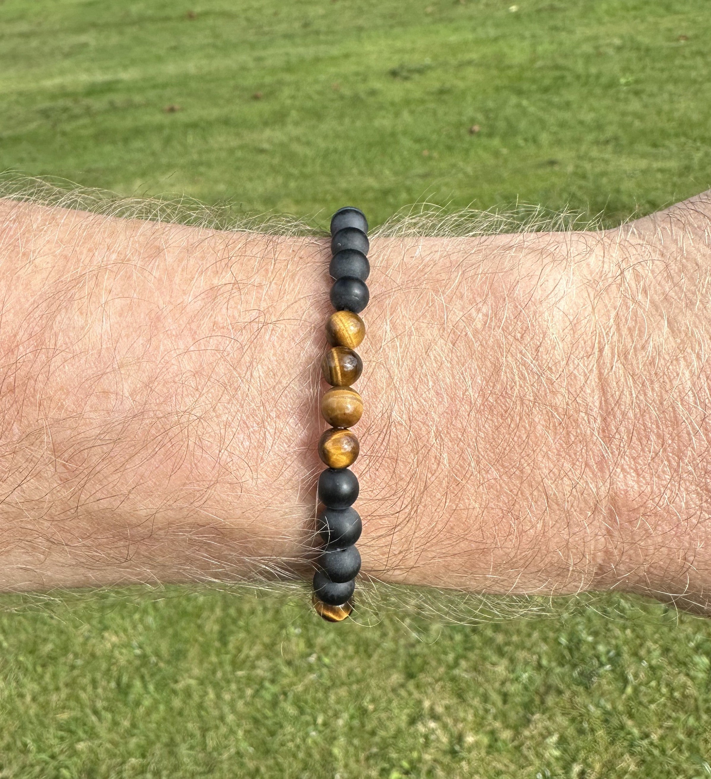 Herre armbånd onyx & tigerøje 1