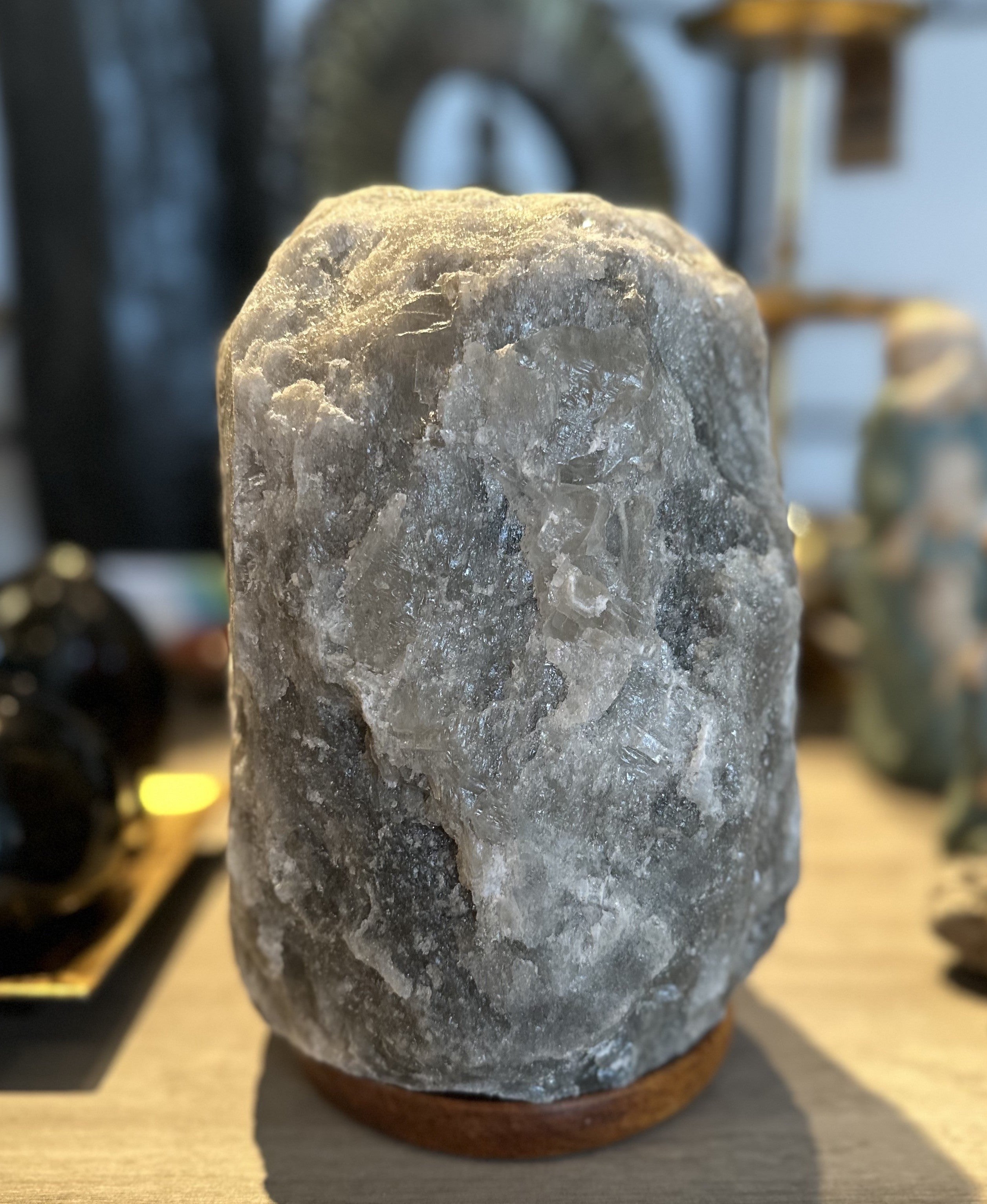 Himalaya salt lampe grå - L 1