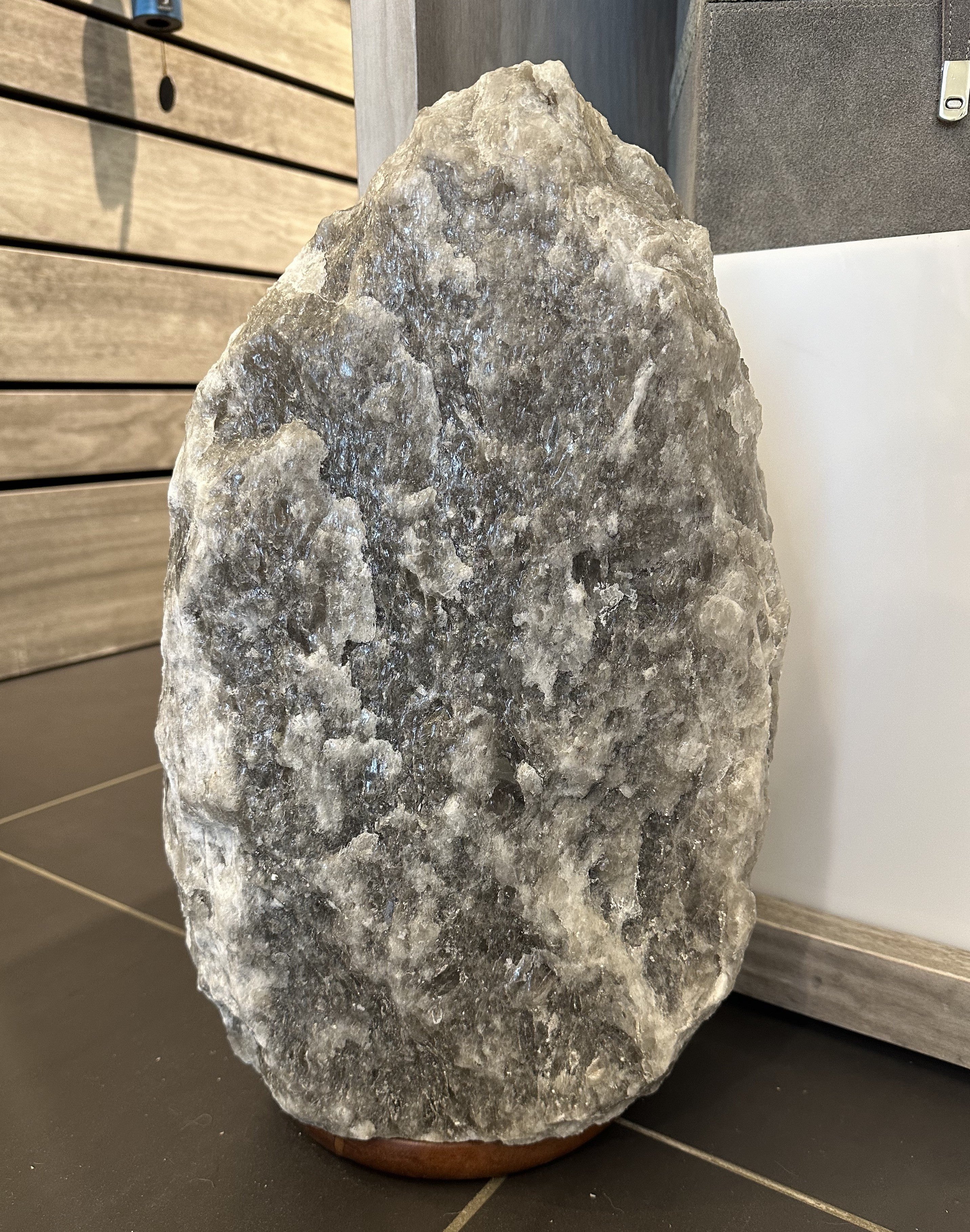 Himalaya salt lampe grå - XXXL 1