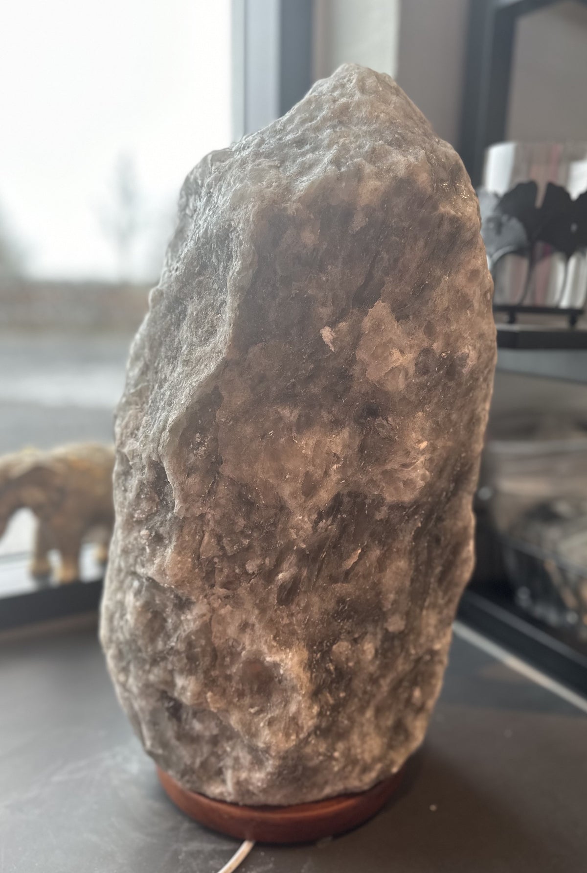 Himalaya salt lampe grå - XXXL 2