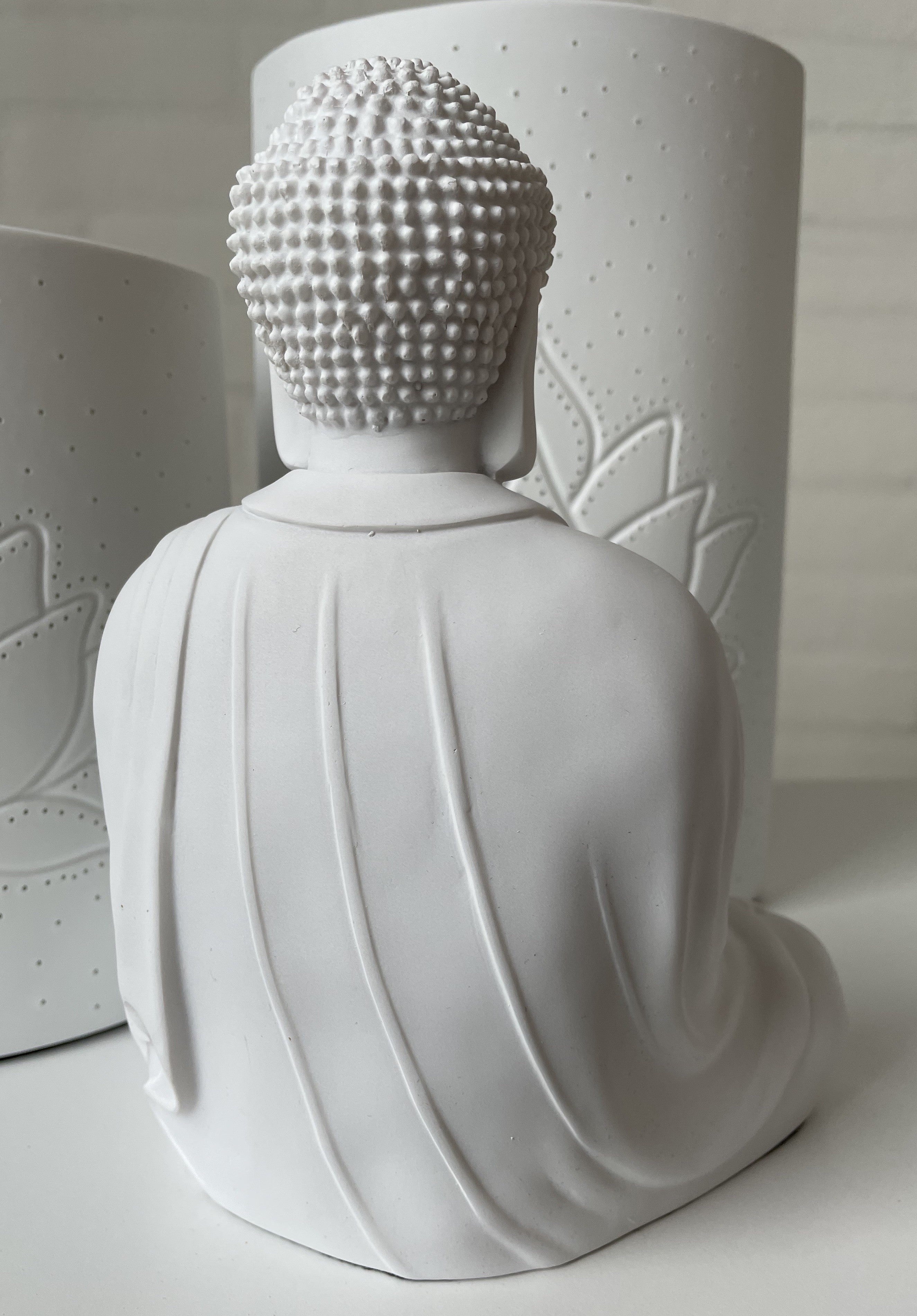 Hvid japansk Buddha - 21 cm 3