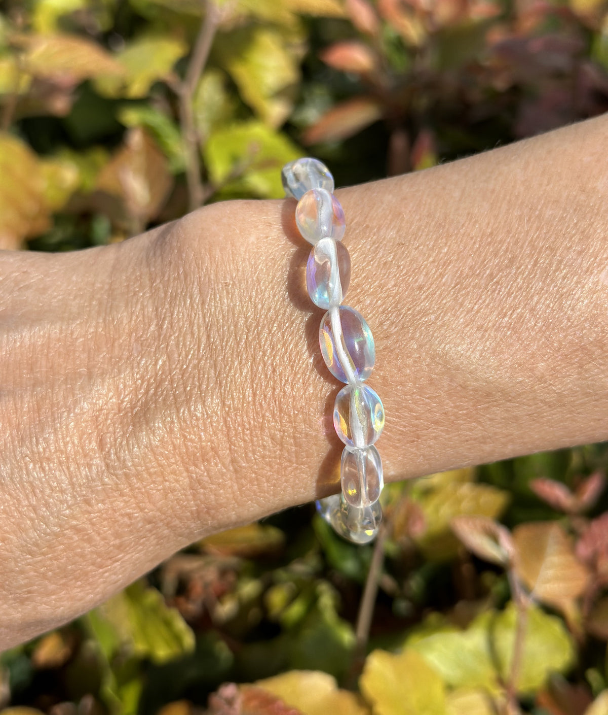 Hvid opalit armbånd 8 x 12 mm 2