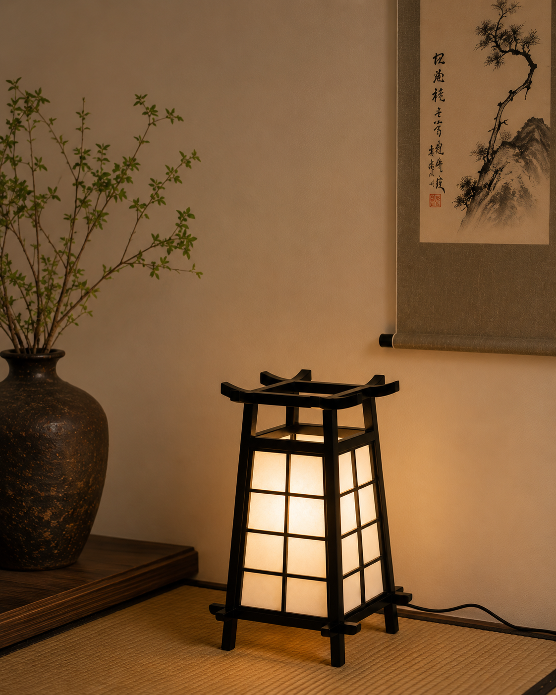 Nara pyramid - japansk lampe 40 cm