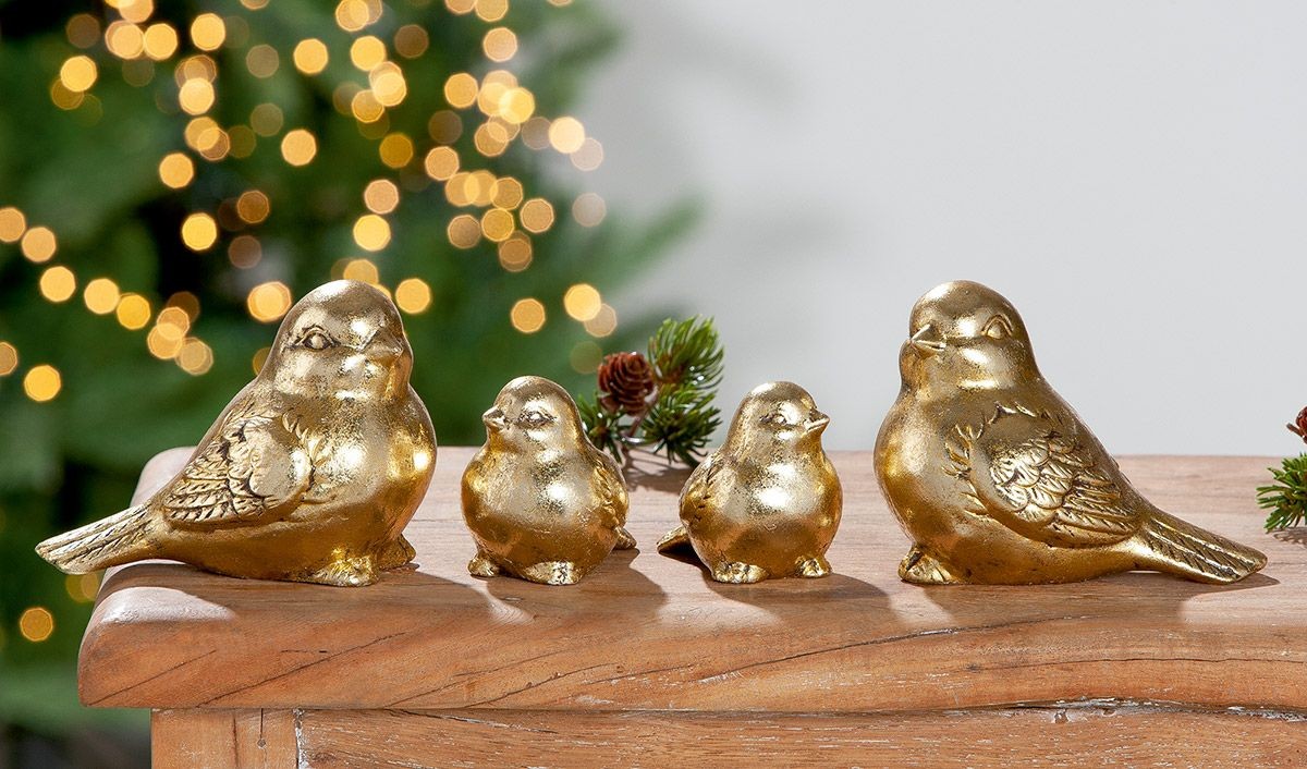 Keramisk guld fugl - Amira 9,5 cm 3