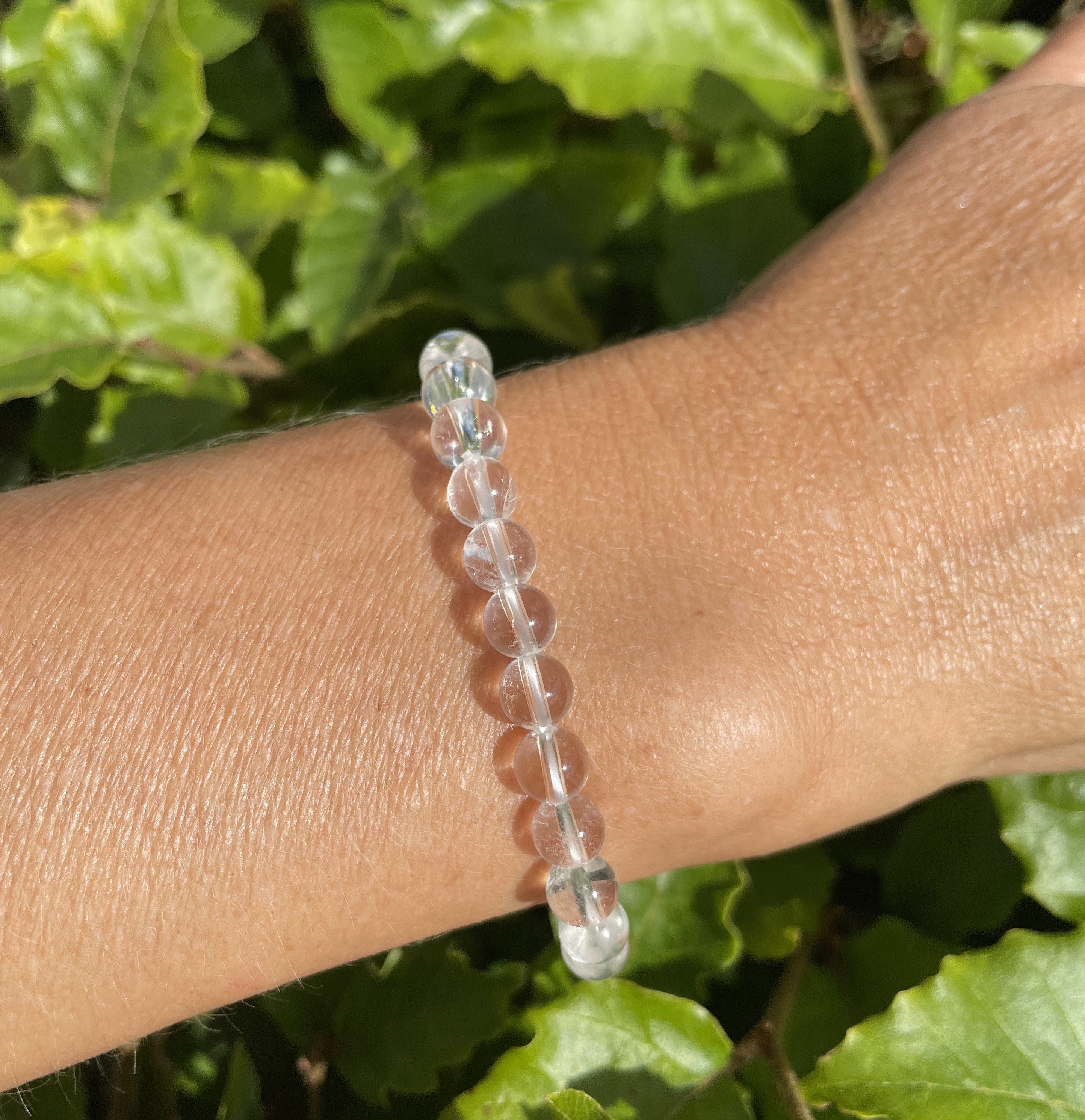 Klar bjergkrystal armbånd 6 mm 2