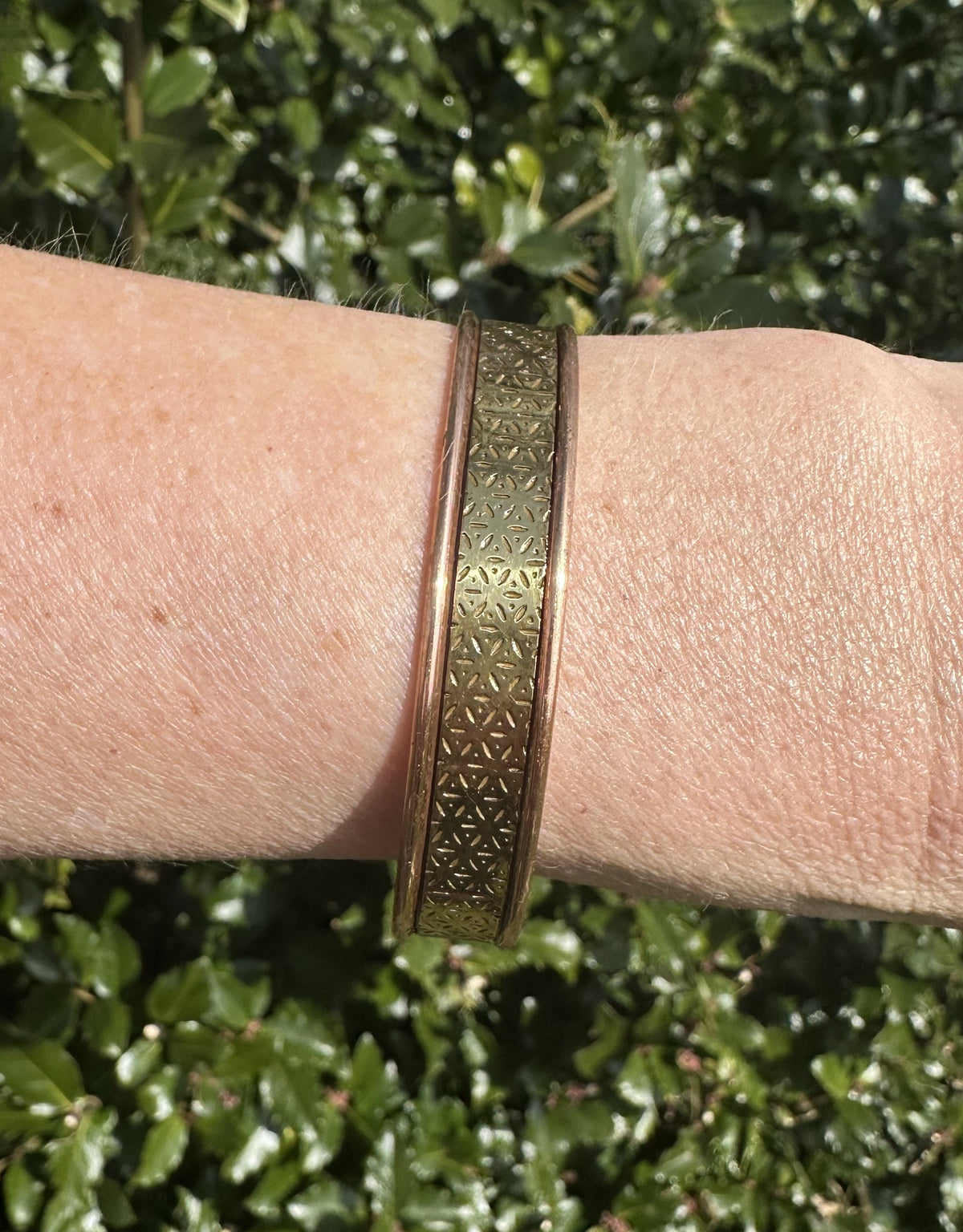 Kobber armbånd - livets blomst 2