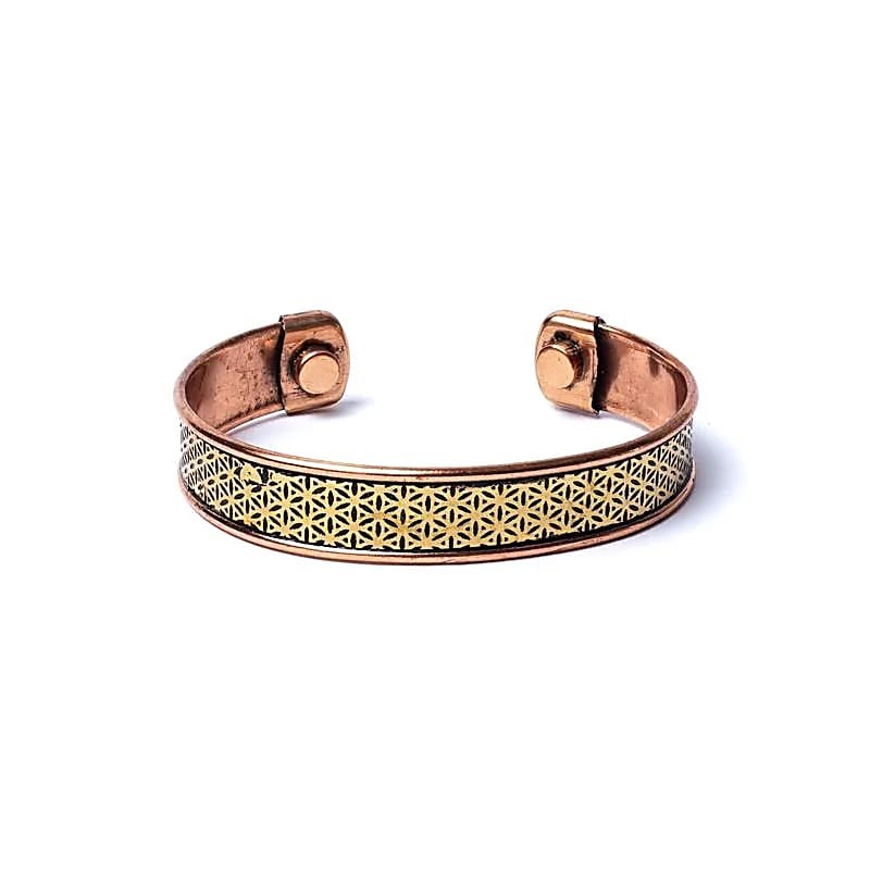 Kobber armbånd - livets blomst 4