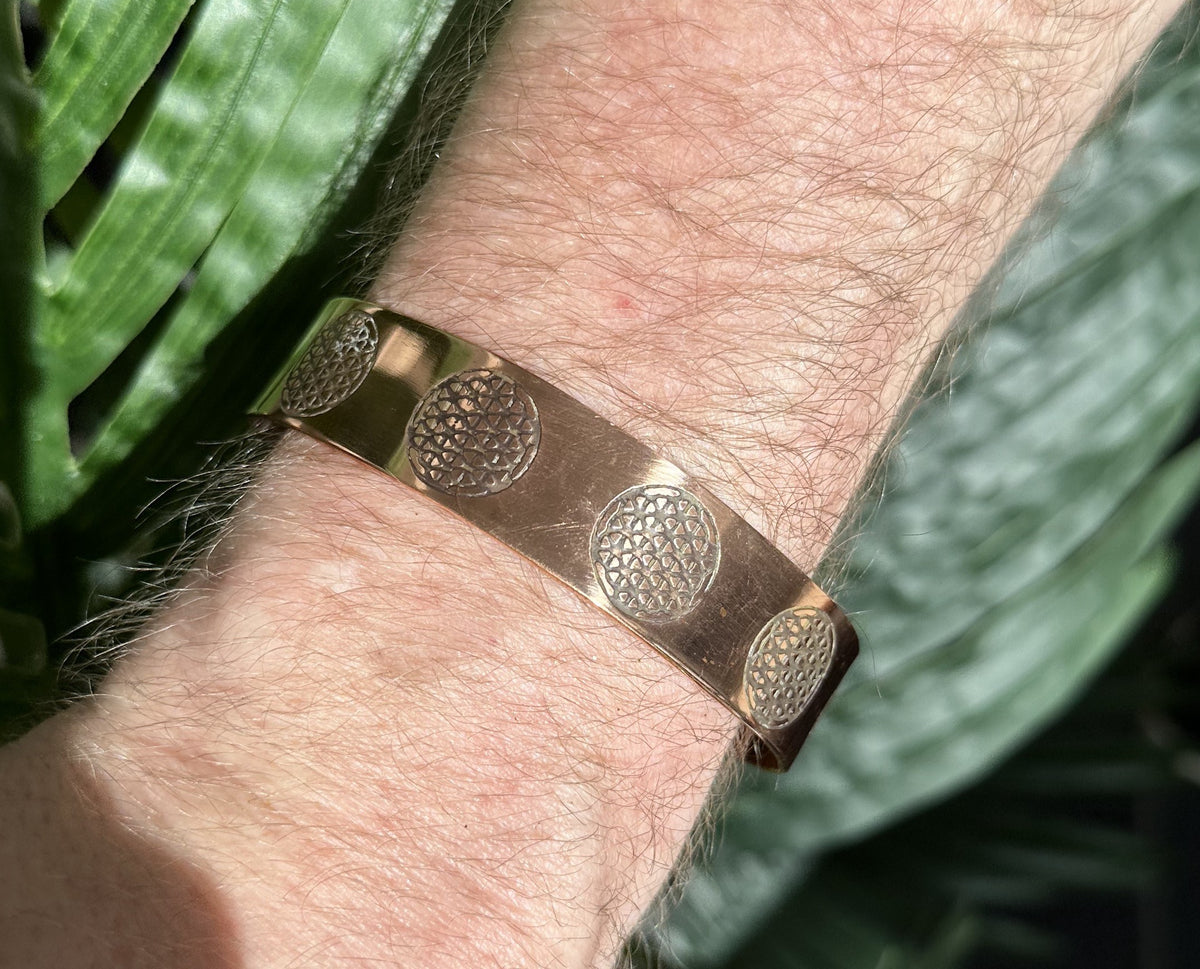 Kobber armbånd livets blomst 2