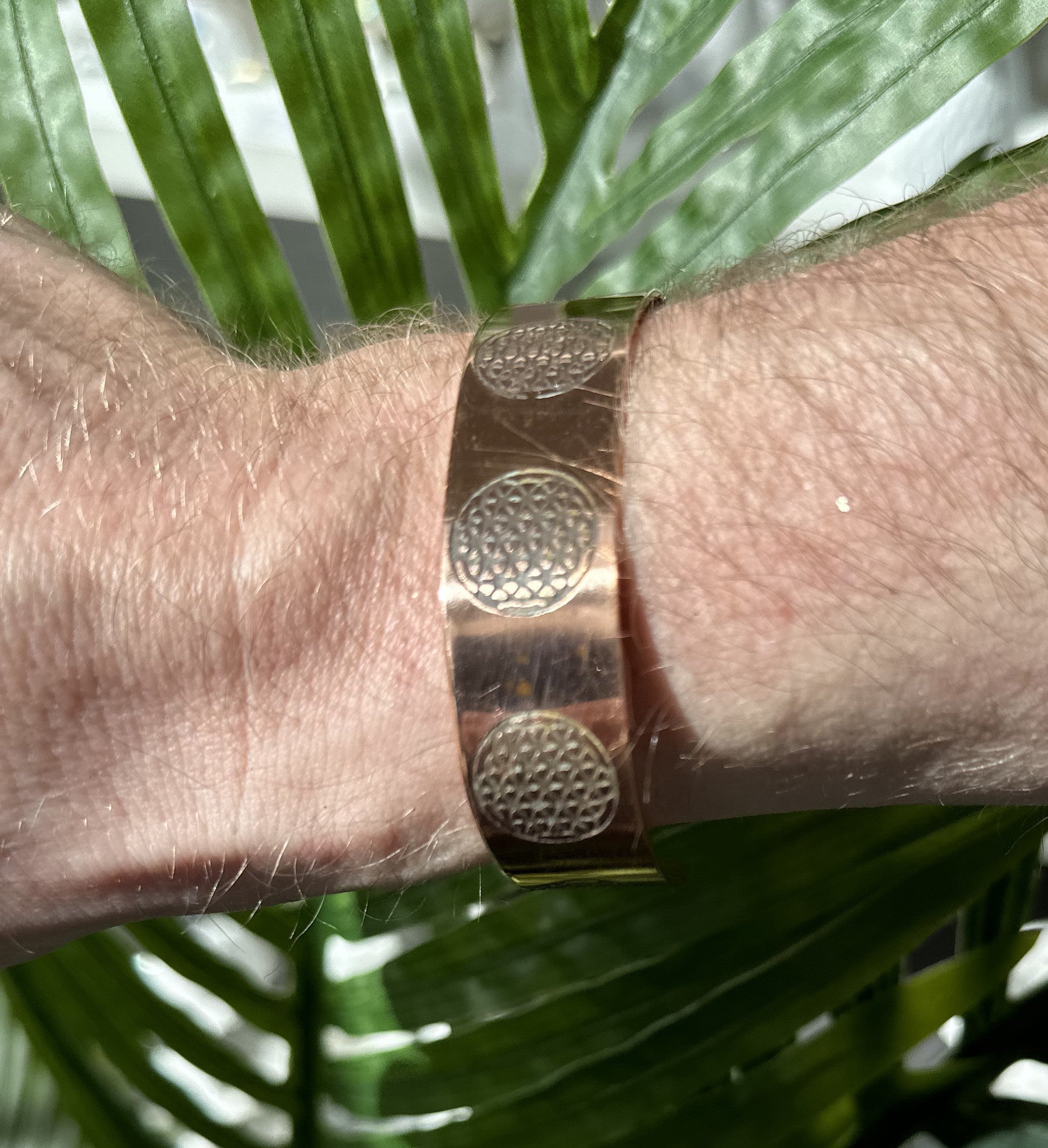Kobber armbånd livets blomst 3