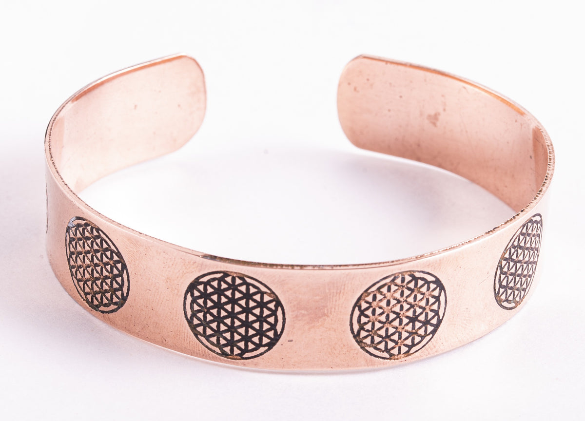 Kobber armbånd livets blomst 5