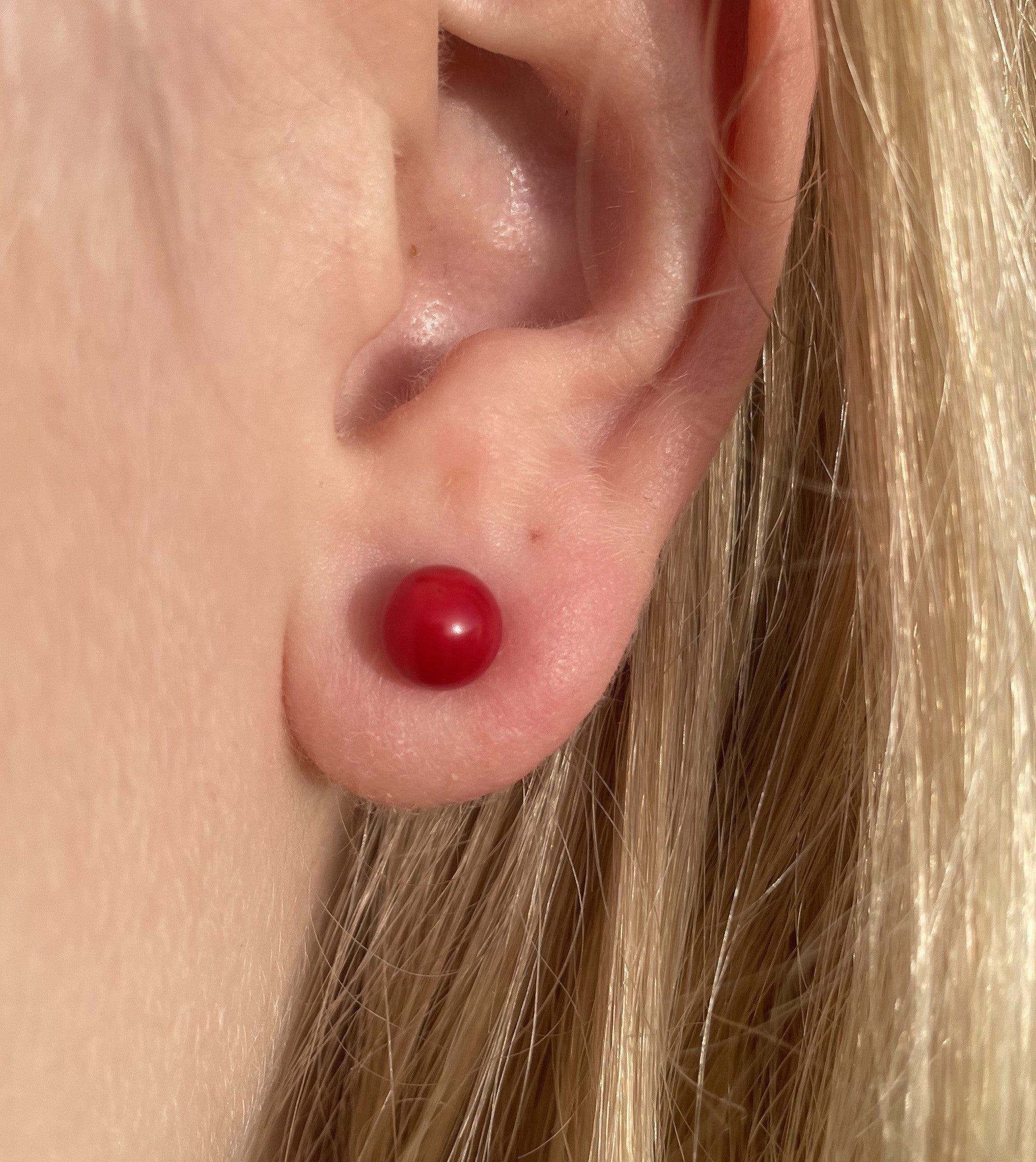Koral øreringe 6 mm 1