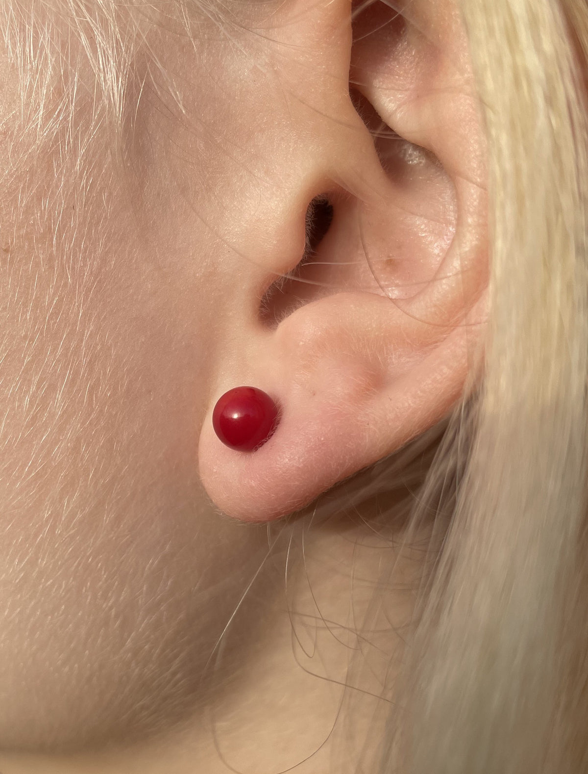 Koral øreringe 6 mm 2