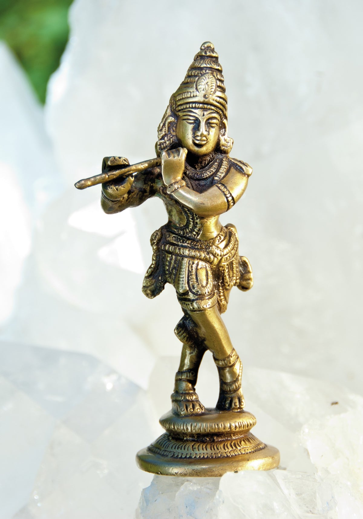 Krishna figur messing