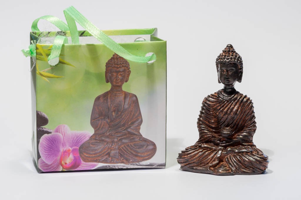 Lille Buddha figur i flot gavepose - variant B