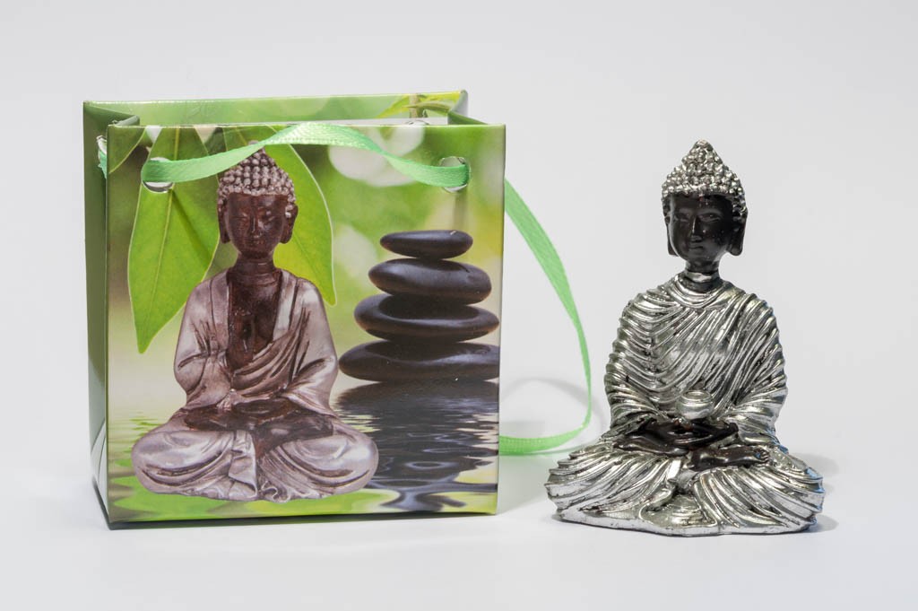 Lille Buddha figur i flot gavepose - variant C