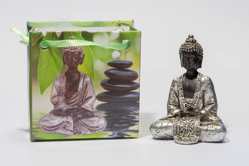 Lille Buddha figur i flot gavepose - variant I