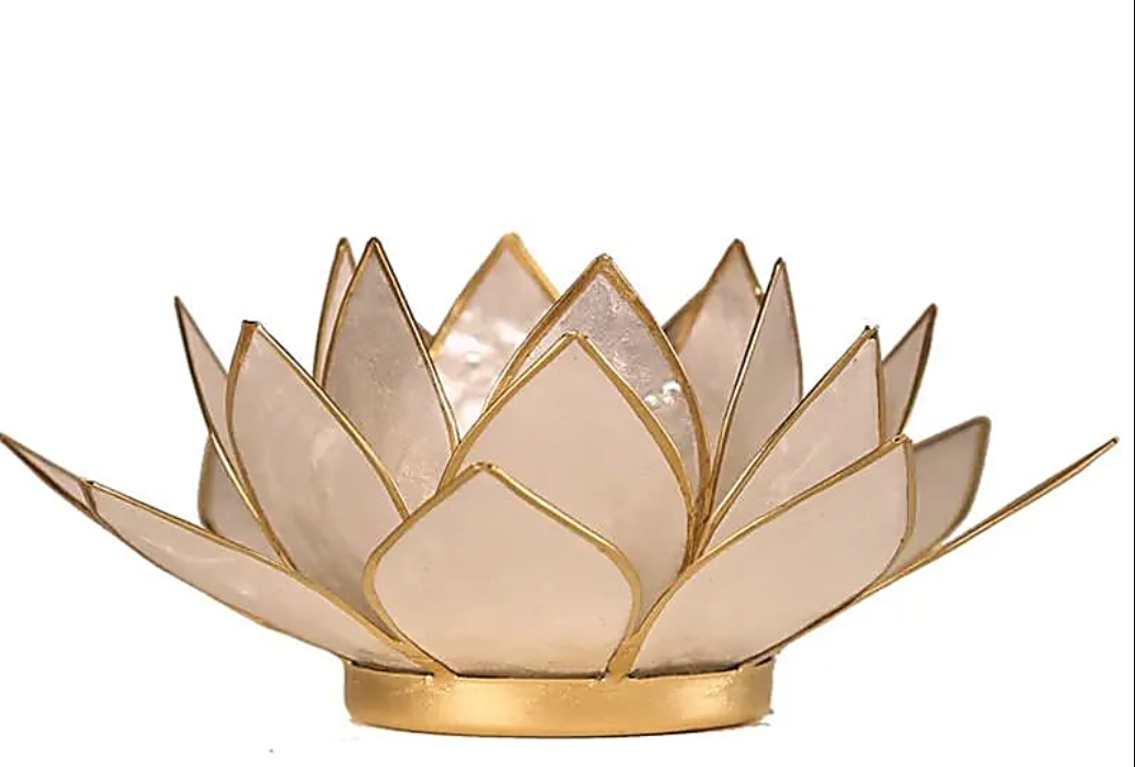 Lotus lysestage - Beige m guld 1