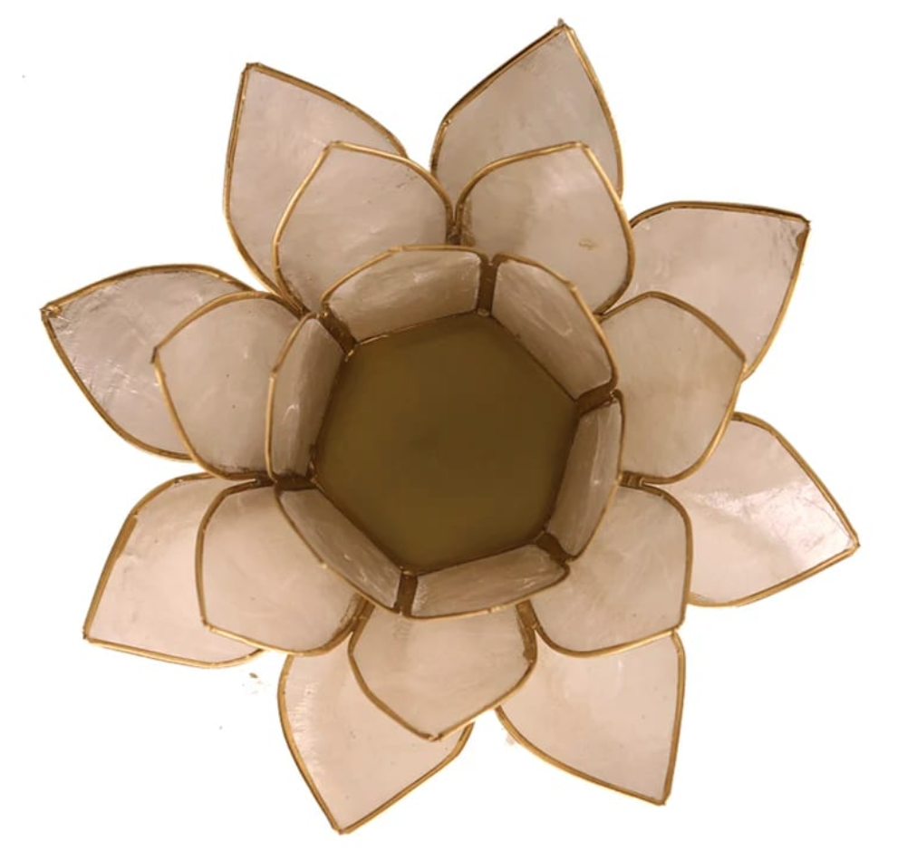 Lotus lysestage - Beige m guld 2