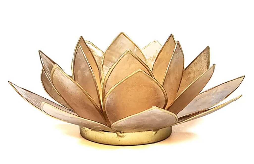 Lotus lysestage - Beige m guld 1