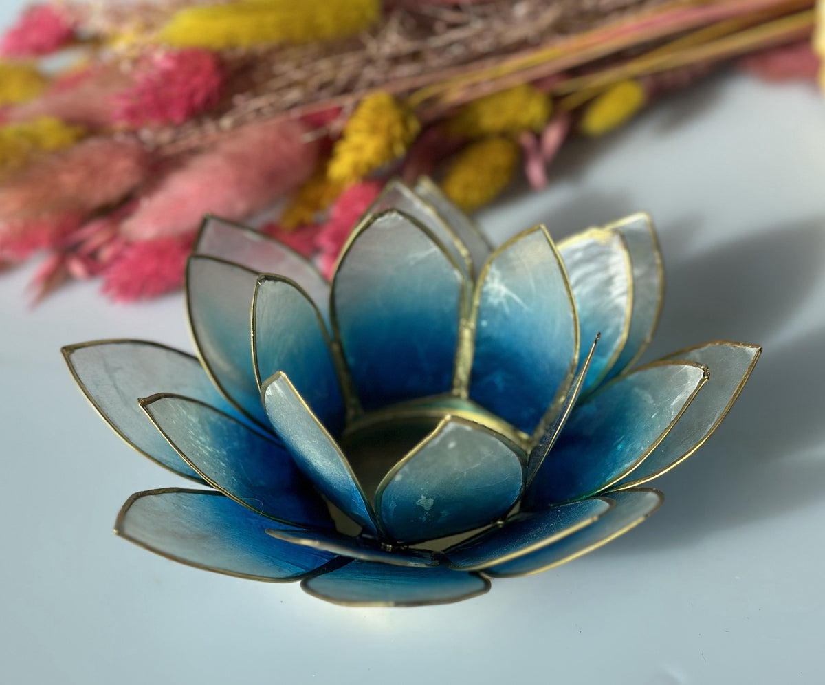 Lotus lysestage blå / Guld 2