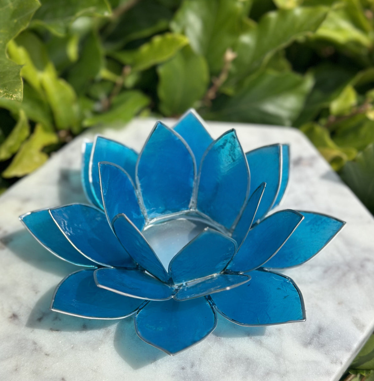 Lotus lysestage Blå / Sølv 13,5 cm 4