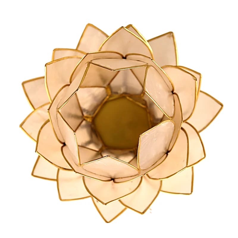 Lotus lysestage - hvid m. guld 2