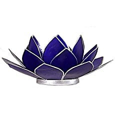 Lotus lysestage Indigo / Sølv 13,5 cm 3