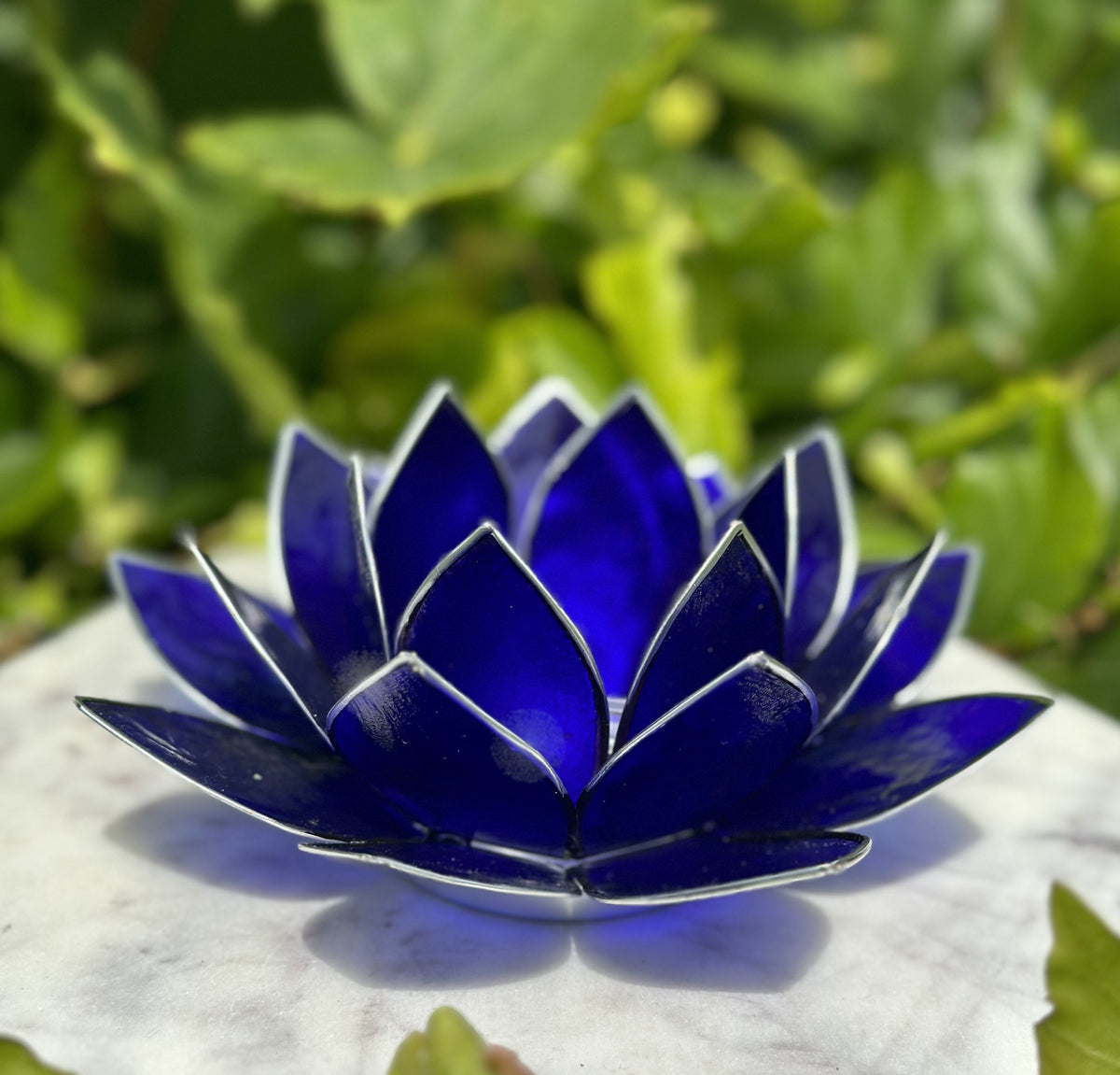 Lotus lysestage Indigo / Sølv 13,5 cm 5