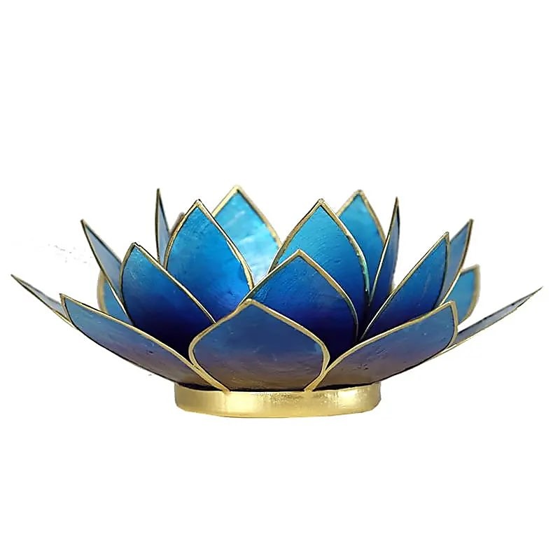 Lotus lysestage violet - blå / guld 13,5 cm 3