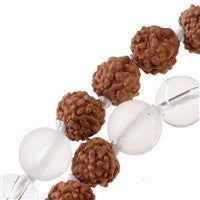 Mala halskæde med Bjergkrystal & Rudraksha 3