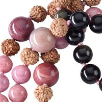 Mala kæde med Mookaite, obsidian og rhodonit (healing). 2