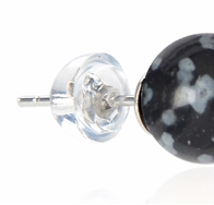 Snefnug Obsidian ørering 8mm 2