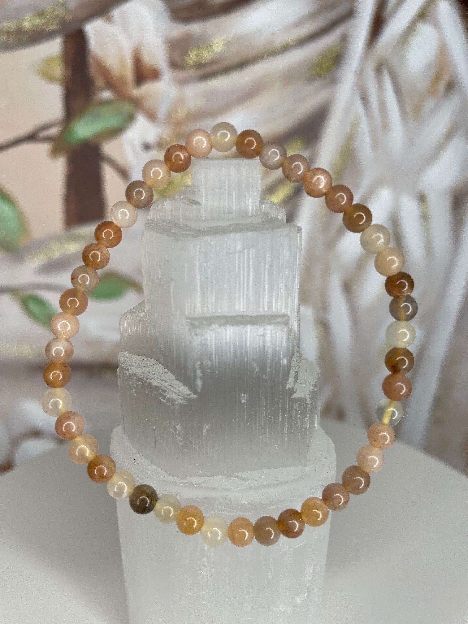 Månesten - Armbånd 4mm 2