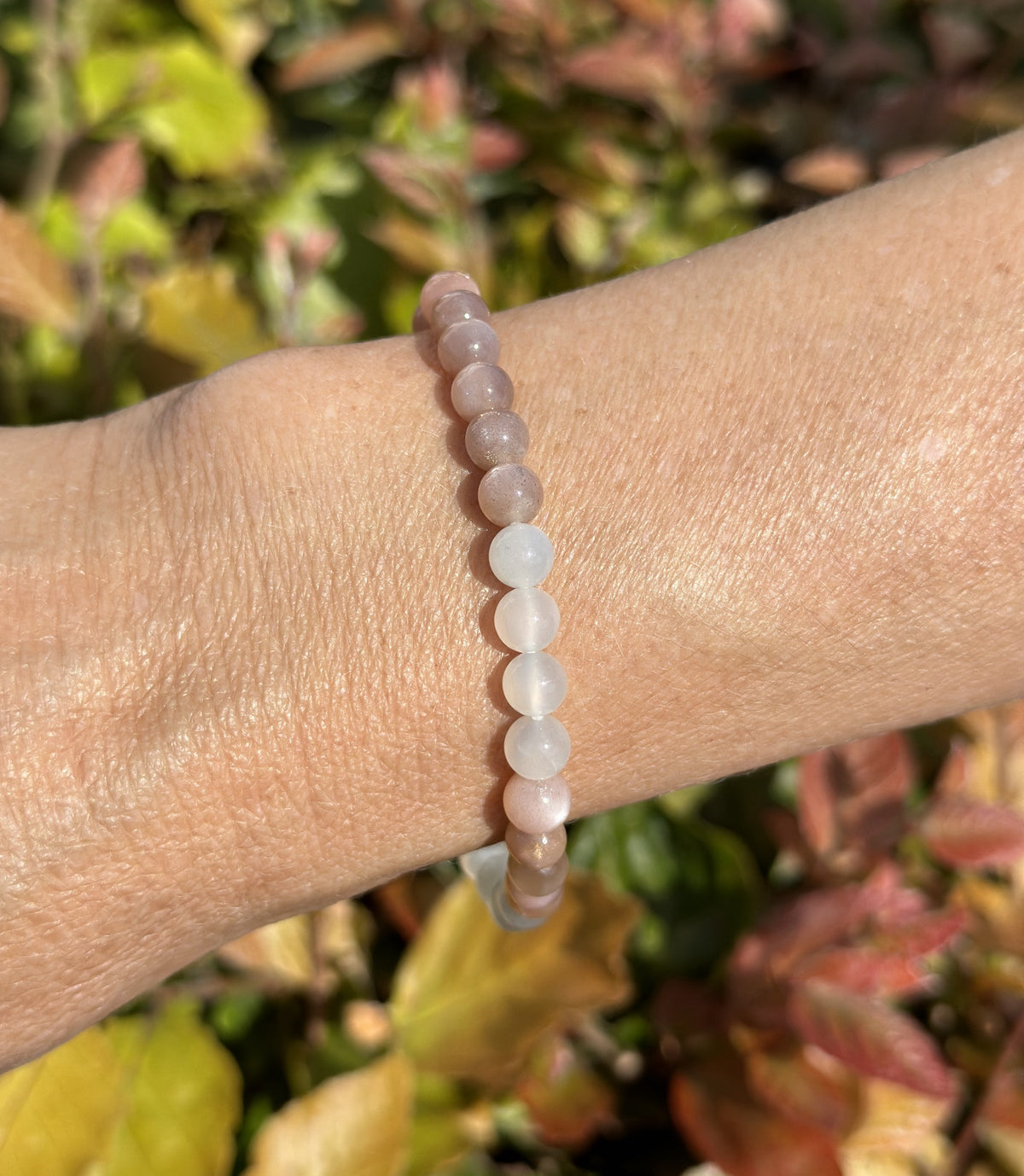 Månesten mix armbånd 6 mm 3