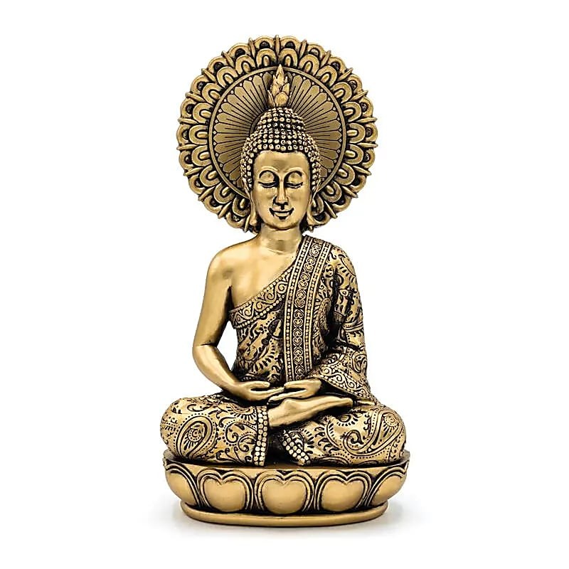 Mediterende Buddha i guldfarvet 1
