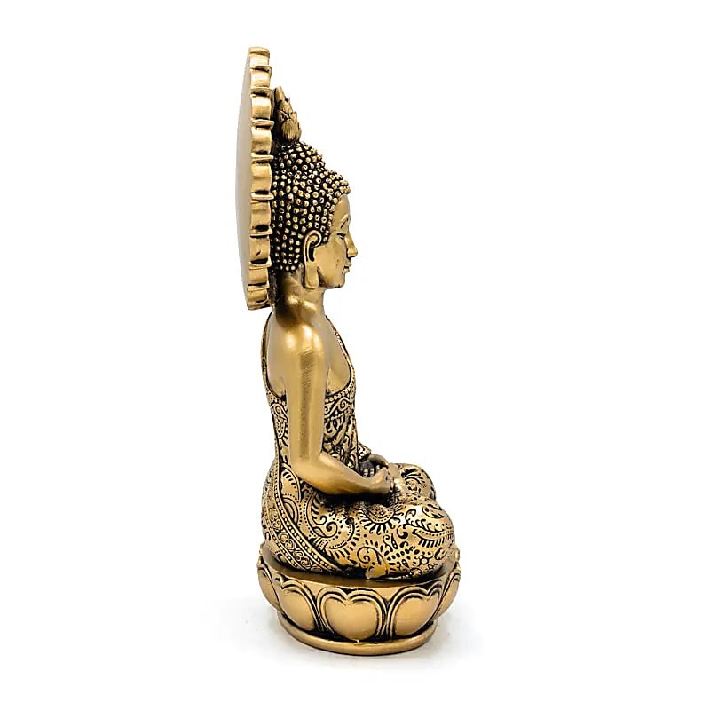 Mediterende Buddha i guldfarvet 2
