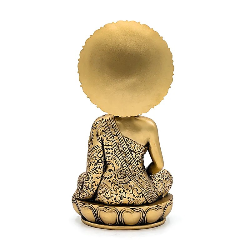 Mediterende Buddha i guldfarvet 3